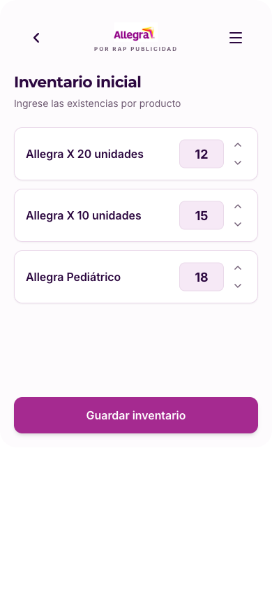 Cuenta el inventario inicial