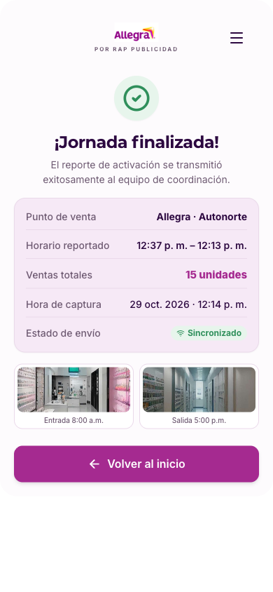 Confirmación: Sincronizado